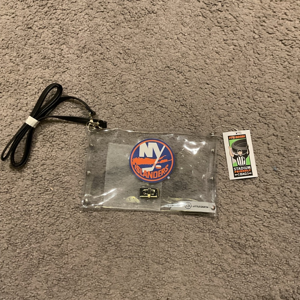 NWT New York Islanders Hockey Little Earth Clear Cell Phone Wristlet Purse Y2K